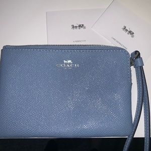 Baby Blue Coach Wristlet
